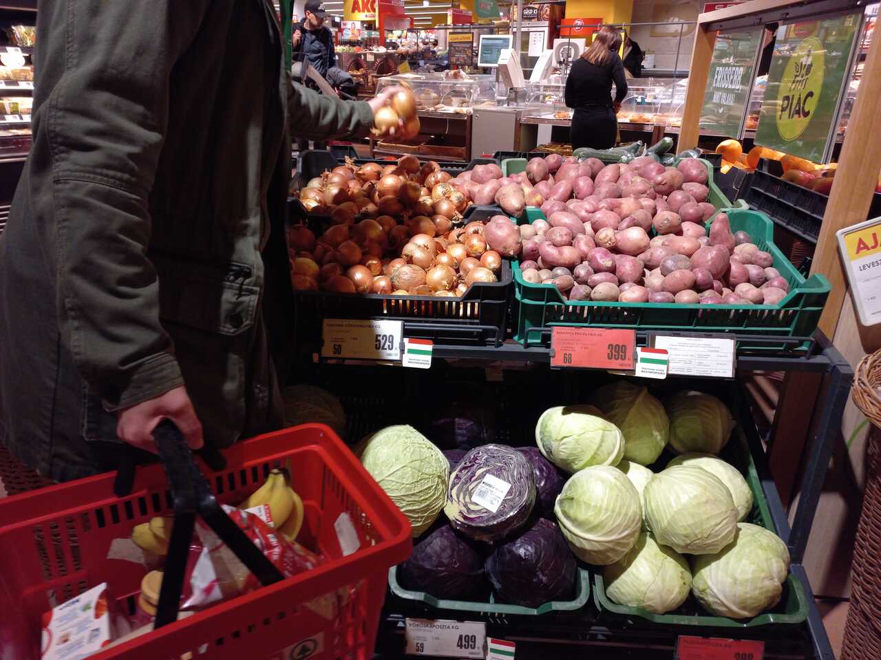 Prezzi delle verdure in un longarone ungherese
