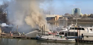 Budapest boat in fire