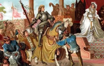 King Mathias defeats the German hero Holubar