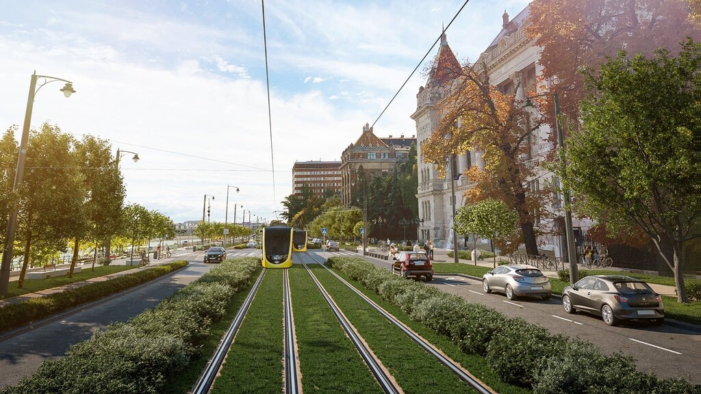 Nuova linea di tram nel centro di Budapest