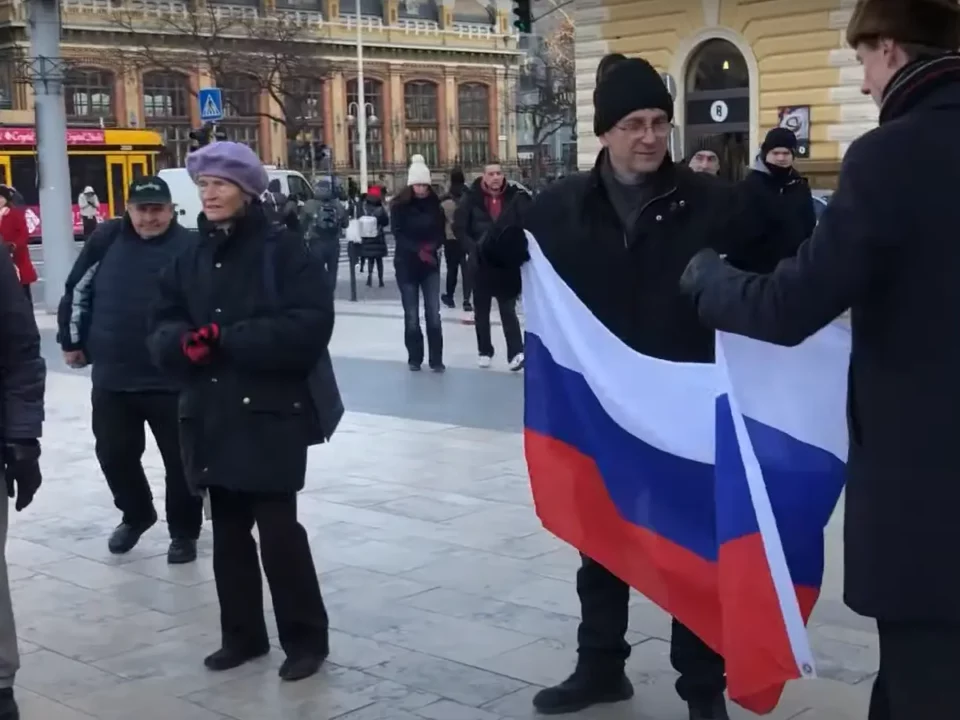 Russia demonstration Budapest Hungary