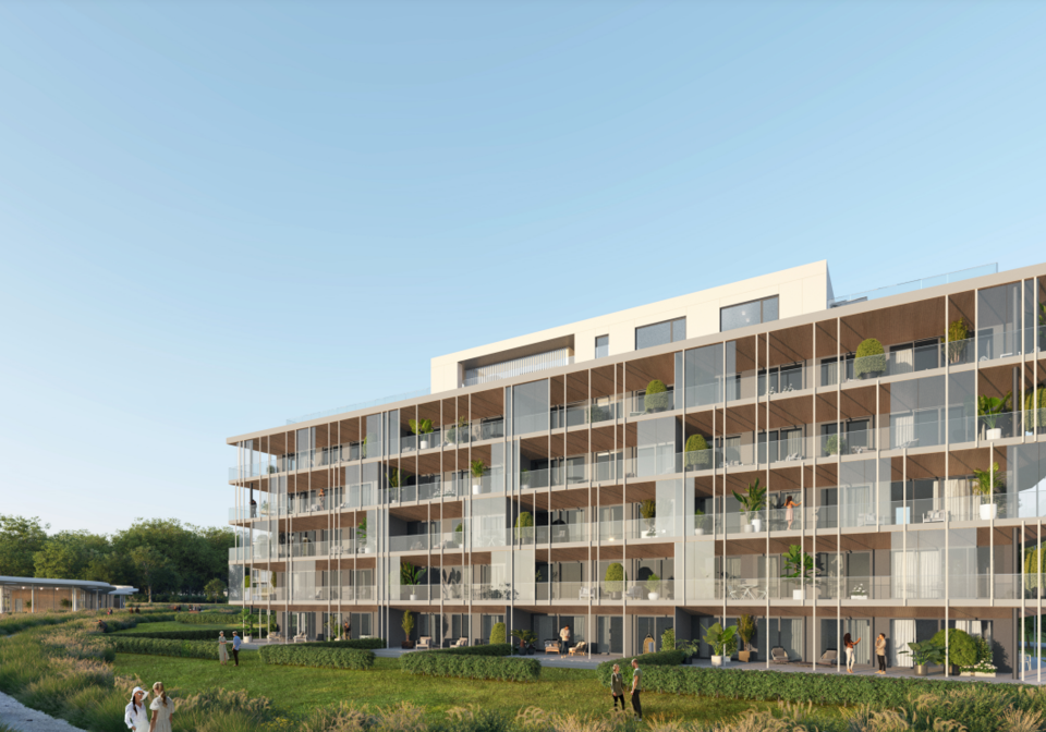 el proyecto de vivienda de seis plantas en la costa alta de Argel en Balaton