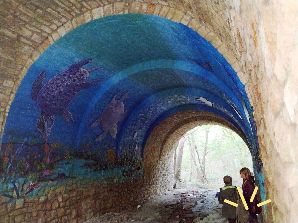Wandbild des Veszprém-Tunnels