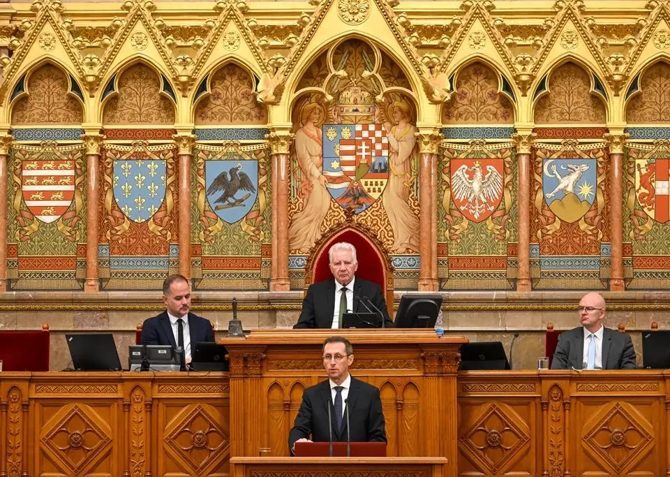 Finance minister Mihály Varga in the Hungarian Parliament