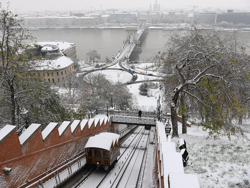 Budapest covered in snow