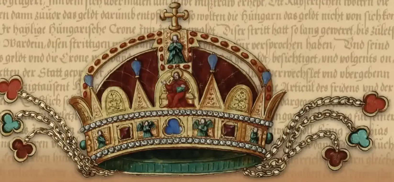 Primera imagen de la Santa Corona de Hungría encontrada en un códice medieval alemán