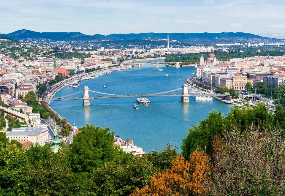 Hungary Budapest Danube Chain Bridge