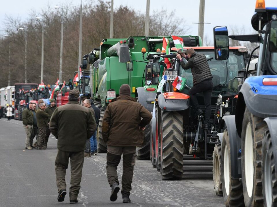 démonstration agricole en Hongrie