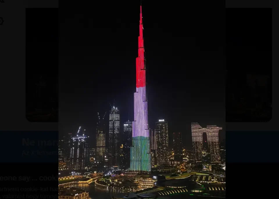 Ungarische Farben des Burj Khalifa Dubai